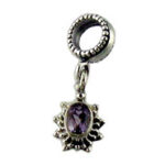 Silver Spacer with Crystal Bead