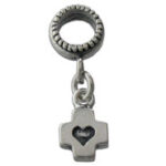 Spacer Bead with Cross and Heart