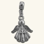 Angel with Halo and Cross Silver Pendant