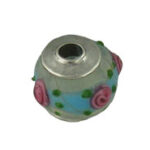 Glass Rose Flower Spacer Bead