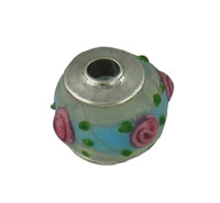 Glass Rose Flower Spacer Bead