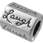 "Laugh" Silver Spacer Bead