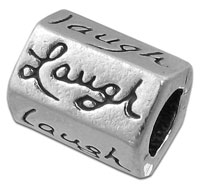 "Laugh" Silver Spacer Bead