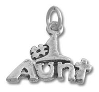 Silver Aunt pendant charm