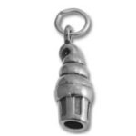 silver metal nozzle-shaped pendant charm