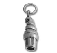silver metal nozzle-shaped pendant charm