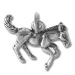 Silver galloping horse charm pendant