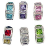 Princess Cut CZ Charm Bead