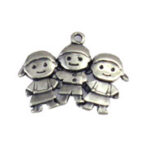 2 Girls and 1 Boy Silver Charm