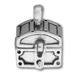 Silver treasure chest pendant charm