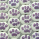 Purple Paw Glass Beads