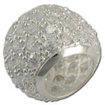 Clear CZ Silver Spacer Bead