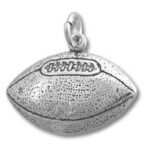 Silver American football charm pendant