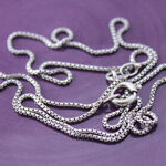 16" 1mm Rhodium Plated Box Chain