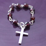 Garnet Faceted Beads Rosary Ring