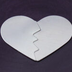 Silver Breakaway Heart Stamping Blank