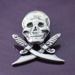 Sterling Silver Skull with Sword Charm