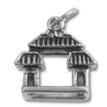 Small silver gazebo charm pendant