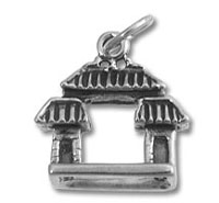Small silver gazebo charm pendant