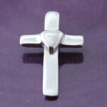 Sterling Silver Cross with Heart Charm