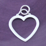 Silver Medium Cutout Heart Charm