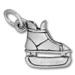Silver ice skate charm pendant