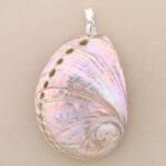 Pink iridescent abalone shell pendant
