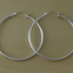 Silver 41mm 2mm Hoop Earrings
