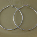 Silver 52mm 2mm Hoop Earrings