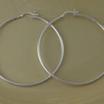 Silver 62mm 2mm Hoop Earrings