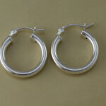 Silver 18mm 3mm Hoop Earrings