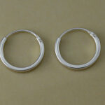 Silver 12mm Endless Hoop Earrings