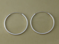 Silver 25mm Endless Hoop Earrings