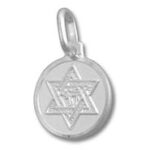 Silver round Star of David pendant