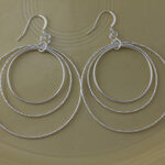 Silver Diamond Cut Hoop Earrings