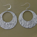 Silver 36mm Design Hoop Earrings