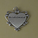Filigree Bridemaid Heart Charm