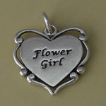 Filigree Flower Girl Heart Charm