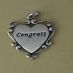 Filigree Congrats Heart Charm