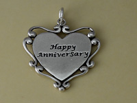 Happy Anniversary Heart Charm