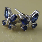 Silver CZ Butterfly Stud Earrings