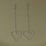 Swirly Heart Thread Earrings