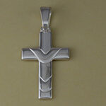Wavy Cross Charm or Pendant