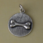 Silver Dog Bone Round Tag