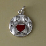 Silver Paw Print Round Tag