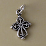 Small Heart Cross Charm