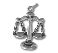 Silver scales of justice pendant
