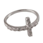 CZ Sideways Cross Ring