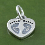 Tiny Baby Feet Heart Charm