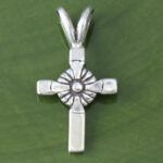 Small Sun Cross with Bail Charm